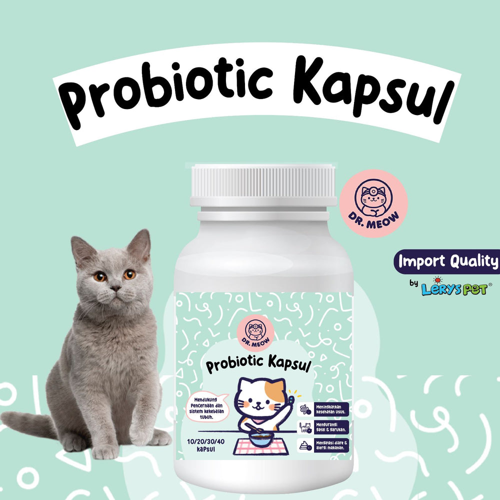 Vitamin Kucing Probiotic Kapsul | Harga 1 Kapsul | Dr Meow | Leryspets