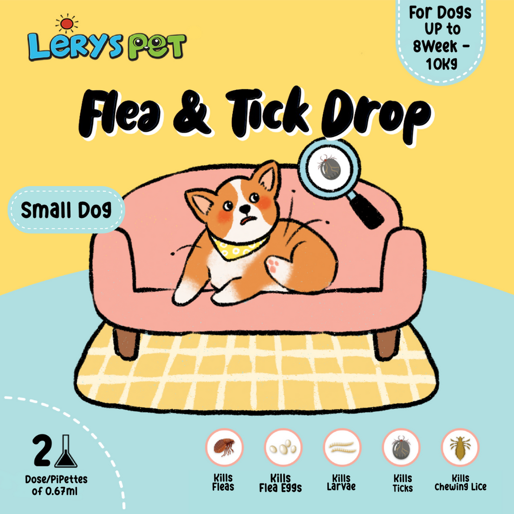 Flea & Tick Drop | 1 Box | Obat Kutu | Small Dog | Leryspets