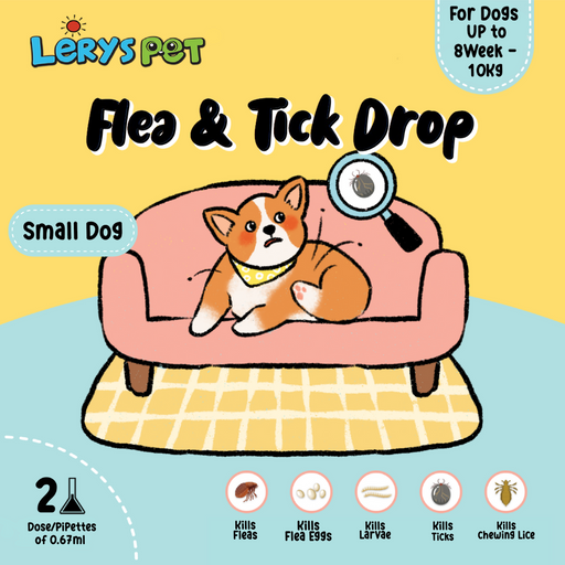Flea & Tick Drop | 1 Box | Obat Kutu | Small Dog | Leryspets