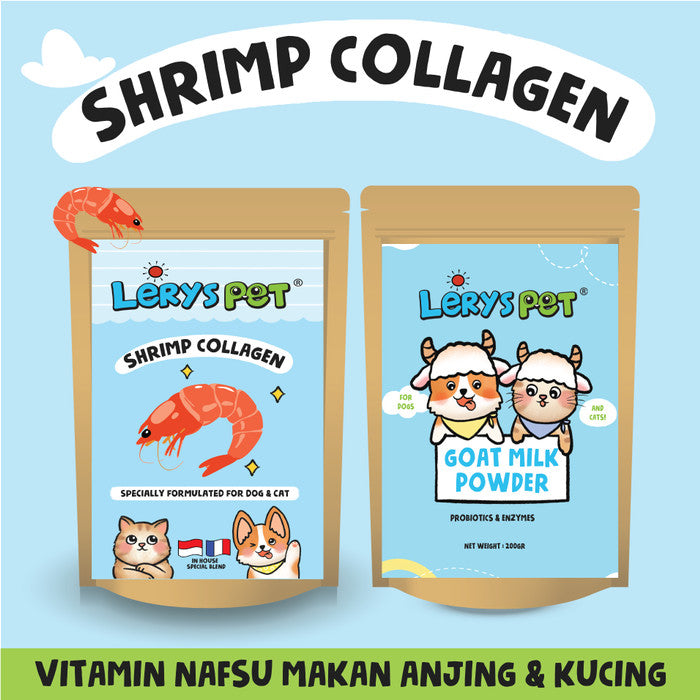 Shrimp Collagen +Goat Milk| Nafus Makan Anjing Kucing | Leryspet
