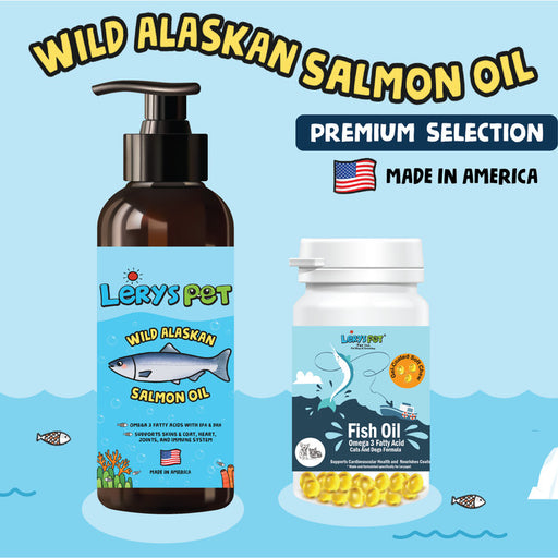 Wild Alaskan Salmon Oil + Fish Oil for Dog | Vitamin Hewan | Leryspet
