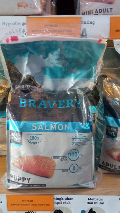 bravery puppy salmon 4 kg - leryspet