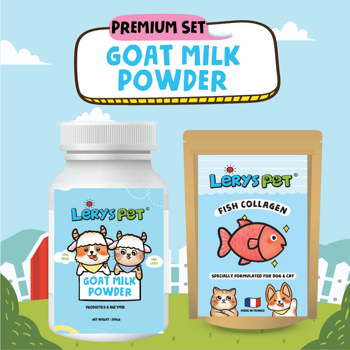 Goat Milk Powder + Fish Collagen| Susu Anjing & Kucing | Leryspet
