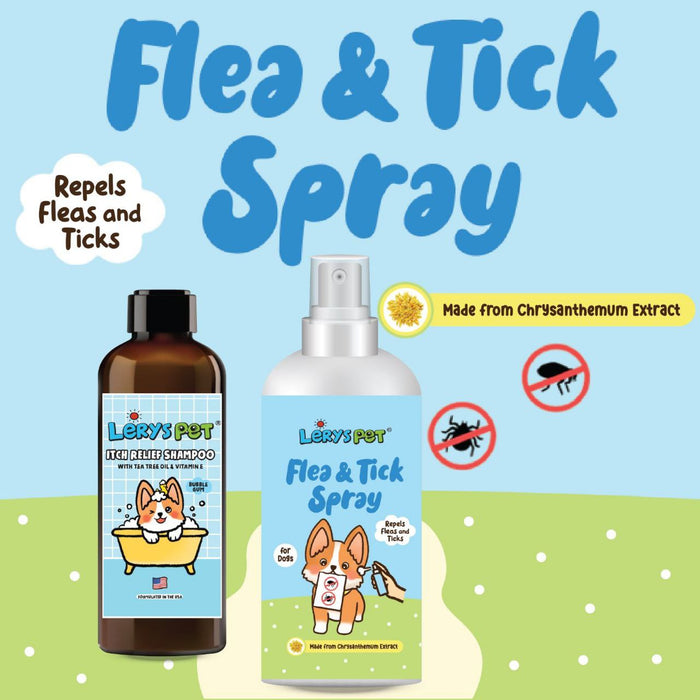 Flea & Tick Spray+Shampoo Itch 250ml| obat kutu Spray | Anjing