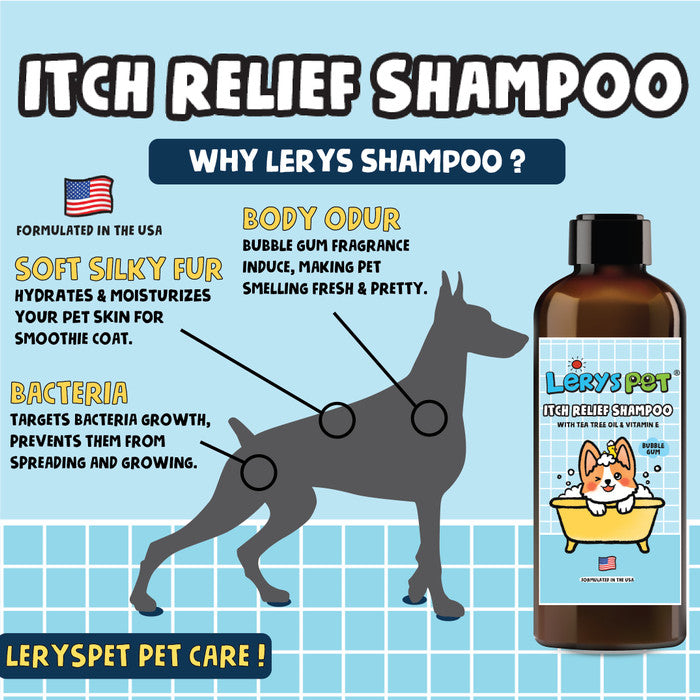Flea & Tick Spray+Shampoo Itch 250ml| obat kutu Spray | Anjing